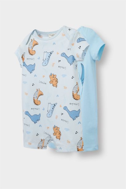 Baby Boy Newborn Dinosaur Printed Cotton 2 Piece Jumpsuit