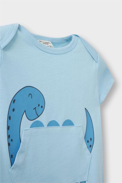 Baby Boy Newborn Dinosaur Printed Cotton 2 Piece Jumpsuit