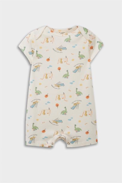 Lot de 2 Combinaisons à manches courtes en coton peigné à motifs pour bébé garçon