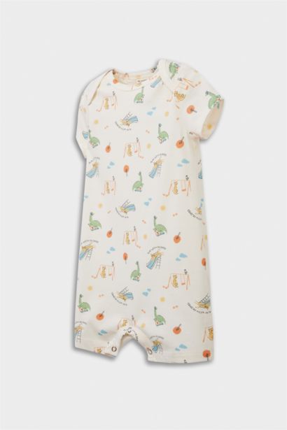 Lot de 2 Combinaisons à manches courtes en coton peigné à motifs pour bébé garçon