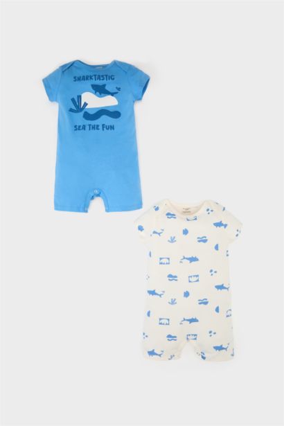 Baby Boy Newborn Sea Printed Cotton 2 Piece Jumpsuits