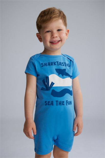 Baby Boy Newborn Sea Printed Cotton 2 Piece Jumpsuits