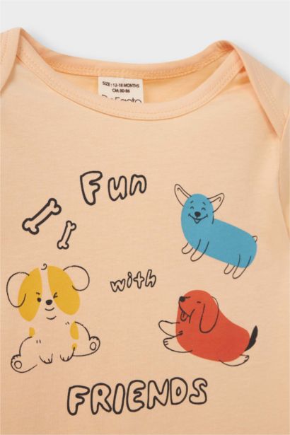 Baby Boy Newborn Animal Patterned Cotton 2 Piece Jumpsuit