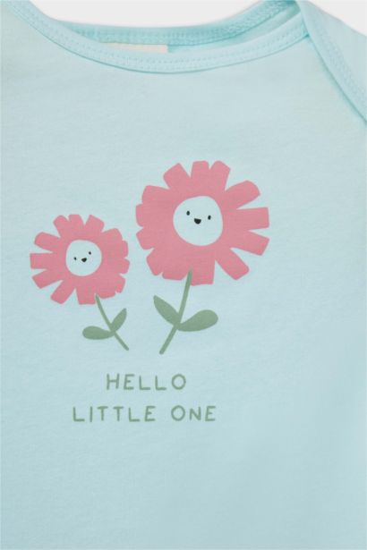 Lot de 2 Combinaisons à manches courtes en coton peigné à motifs pour bébé fille