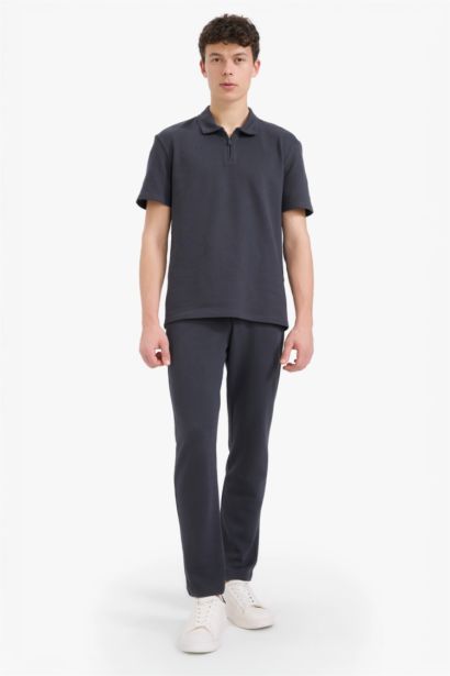 T-shirt Polo texturé à manches courtes Coupe régulière