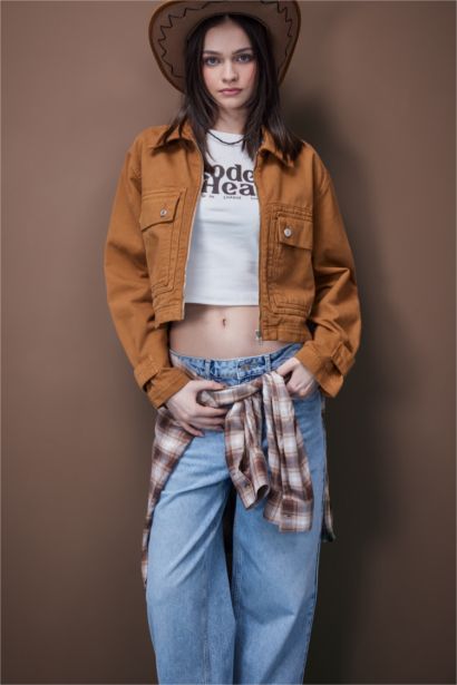 سترة بليزر كروب بياقة عالية جبردين