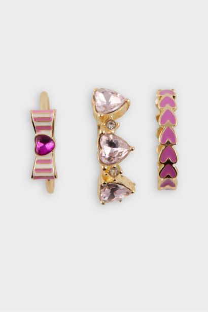 Kadın Kalp Desenli 3'lü Yüzük