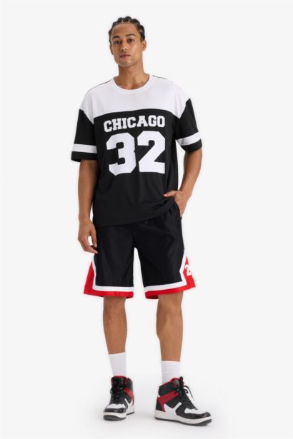 DeFactoFit Oversize Fit Crew Neck Printed Sports T-Shirt