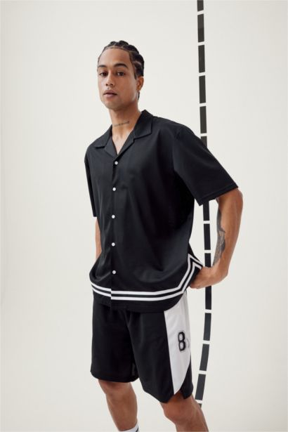 DeFactoFit Oversize Fit Polo Neck Back Printed Sports T-Shirt