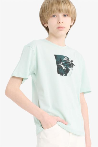 T-shirt imprimé à col rond et manches courtes pour garçon