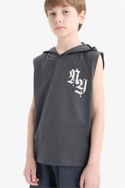 Débardeur imprimé à capuche pour garçon