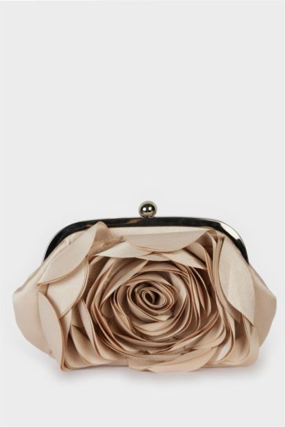 DCEY x DeFacto Kadın Saten Güllü El Çantası