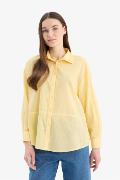 قميص طويل محجبات قطن قصة عادية