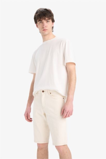 Slim Fit Denim Bermuda Shorts