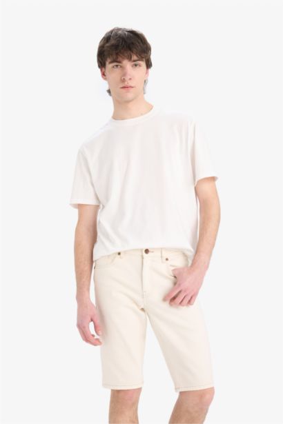 Slim Fit Denim Bermuda Shorts