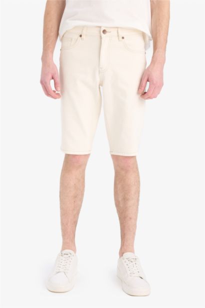 Slim Fit Denim Bermuda Shorts