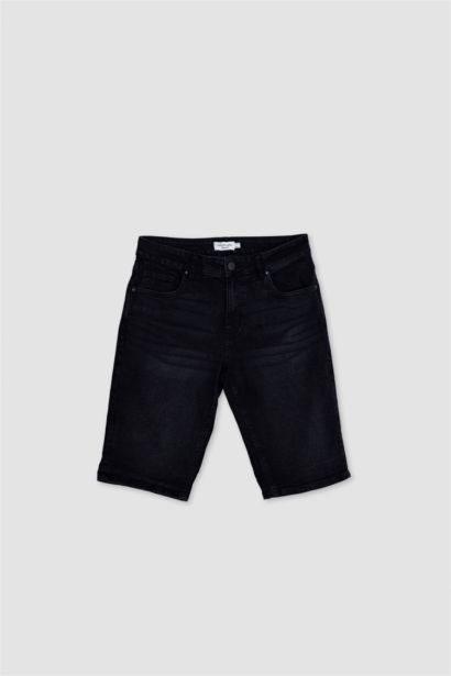 Regular Fit Denim Bermuda Shorts