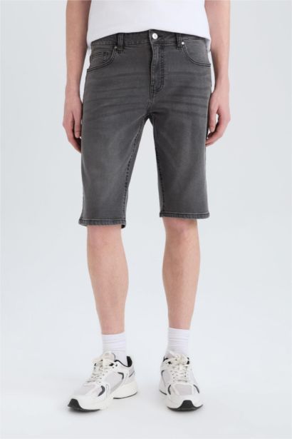 Regular Fit Denim Bermuda Shorts