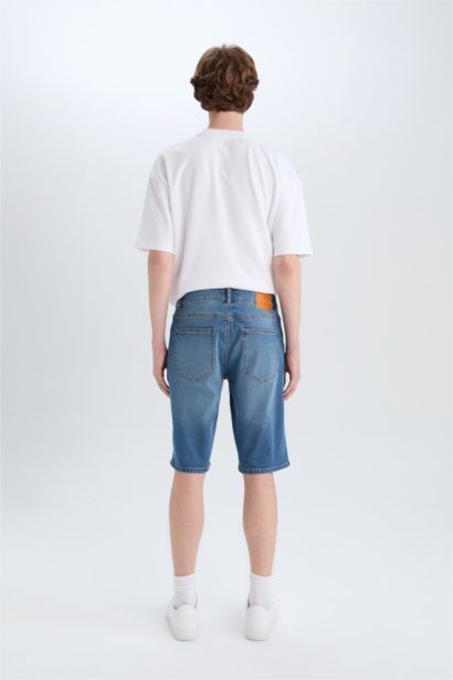 Slim Fit Denim Bermuda Shorts