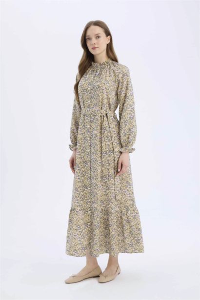 Robe Tissée À Manches Longues