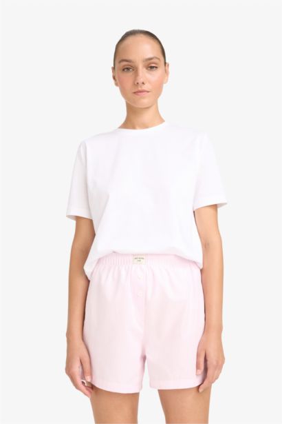 Fall in Love Regular Fit Short-Length Poplin Bottoms