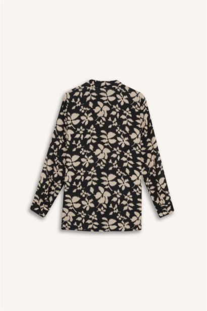 تونيك مطبوع اوفر سايز بياقة قميص