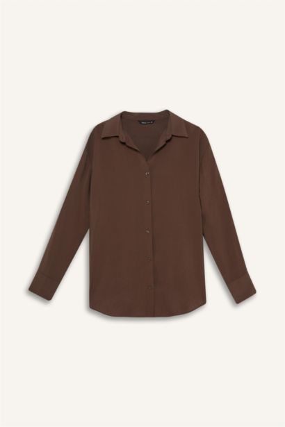 Chemise basique oversize à manches longues