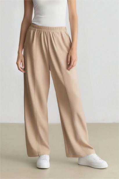 Beli Lastikli Basıc Harem Pantolon