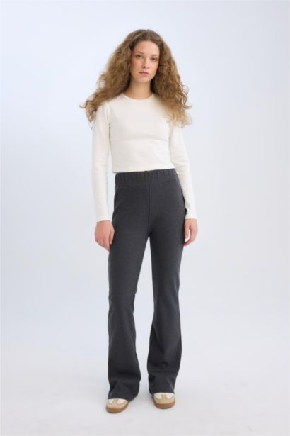 Flexible Waist Long Length Wide Leg Pants