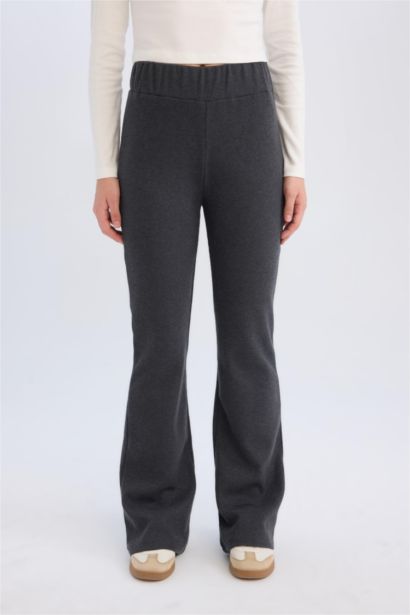 Flexible Waist Long Length Wide Leg Pants