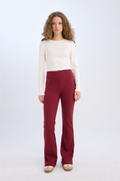 Flexible Waist Long Length Wide Leg Pants