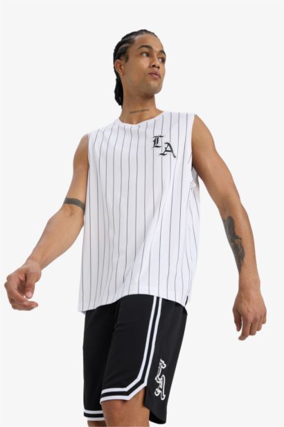 DeFactoFit Quick Drying Standard Fit Printed Sports Tank Top