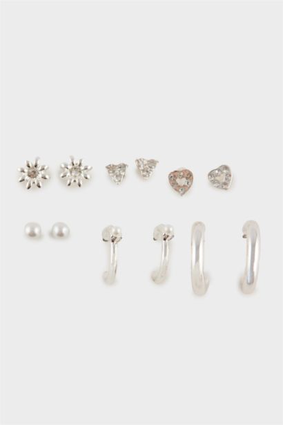 Lot de 6 Boucles d’oreilles argentées pour femme