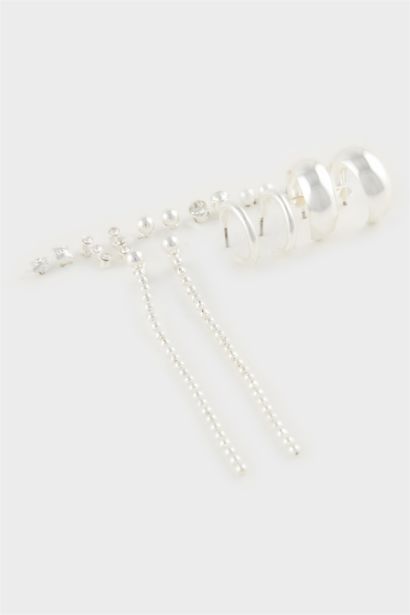 Lot de 9 Boucles d’oreilles argentées pour femme