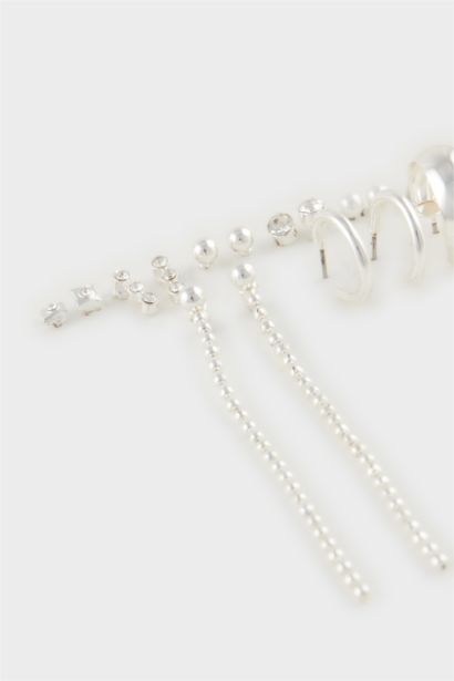 Lot de 9 Boucles d’oreilles argentées pour femme