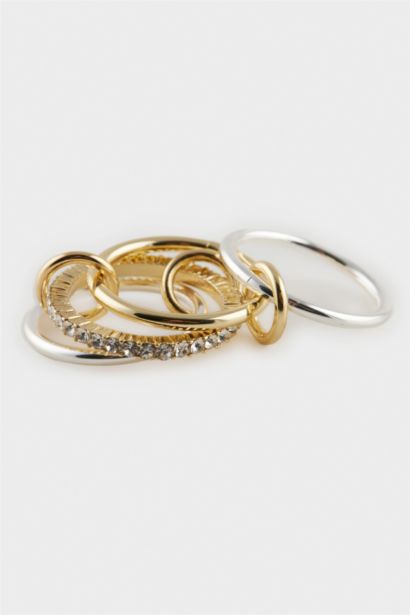 Woman 4 Piece Silver Rings