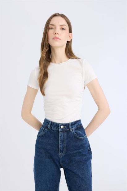 T-shirt à col rond en modal