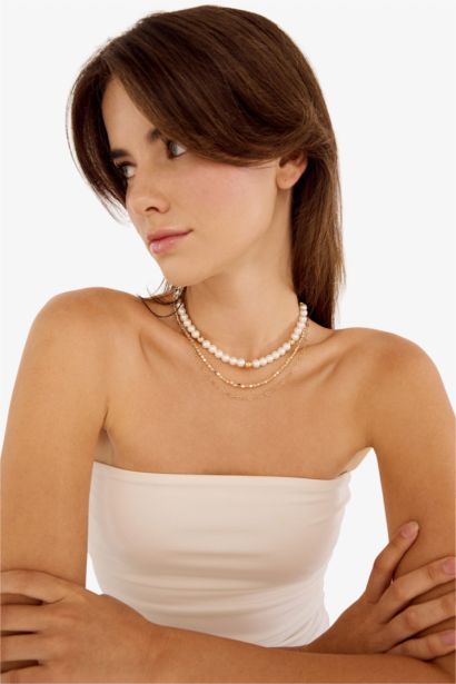 قلادة ذهبي نسائي - 3 قطع