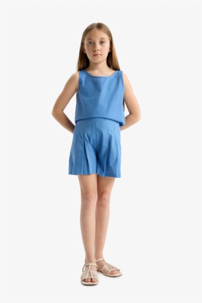 Ensemble Débardeur et Short en Oxford pour fille