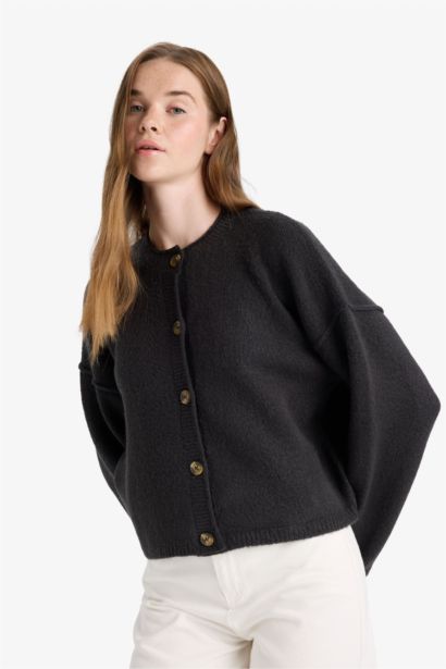 Кардиган Regular Fit с круглым вырезом