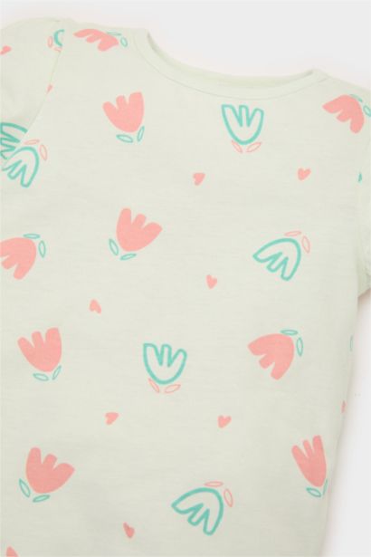 سيت بجامة بناتي فلورال ممشط - قطعتين