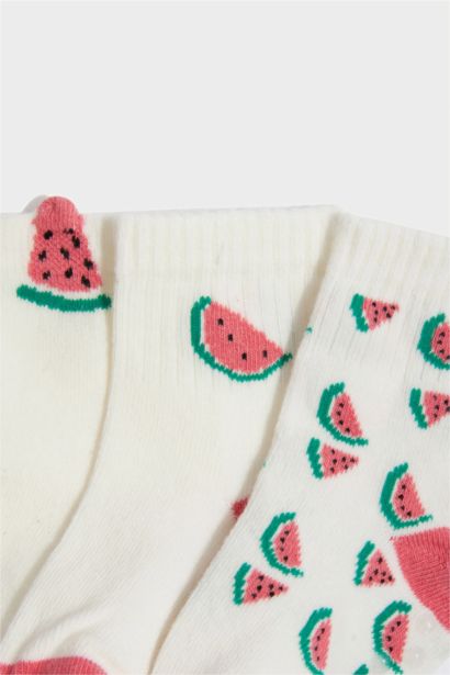 Baby Girl Non-Slip Sole 3 Piece Cotton Long Socks