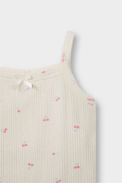 سيت بجامة بيبي بناتي بطبعة فاكهة مضلع - قطعتين