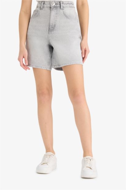 شورت برمودا جينز بخصر عالي