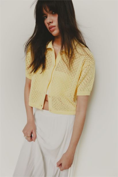 Slim Fit Polo Collar Cardigan