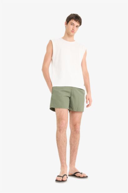Short De Bain Tissé Coupe Régulière