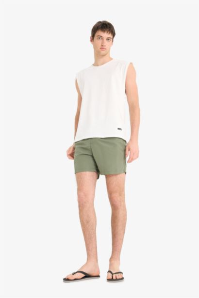 Short De Bain Tissé Coupe Régulière