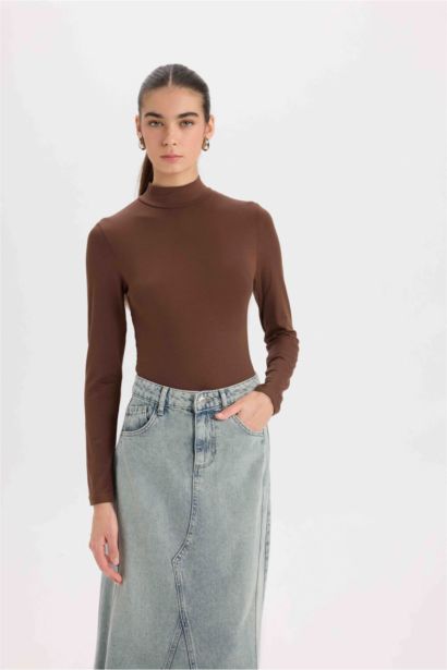 T-Shirt Slim à Manches Longues