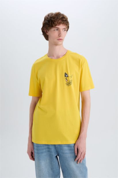 Regular Fit Looney Tunes Licensed Crew Neck Printed Short Sleeve T-Shirt