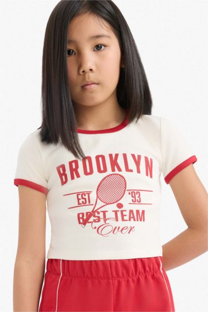 Girl Corduroy Printed T-Shirt Shorts 2 Piece Set